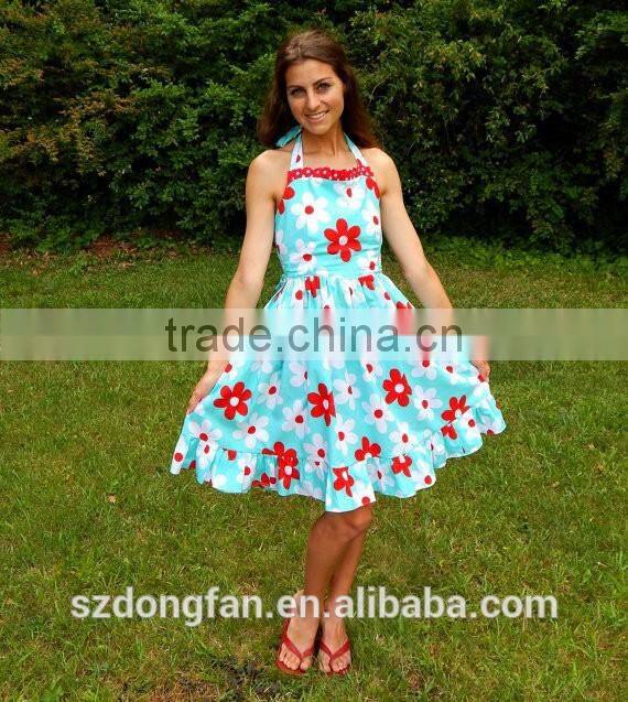Match Mom And Daughter Dress Girls Vintage Flower Beautiful Twril Dress