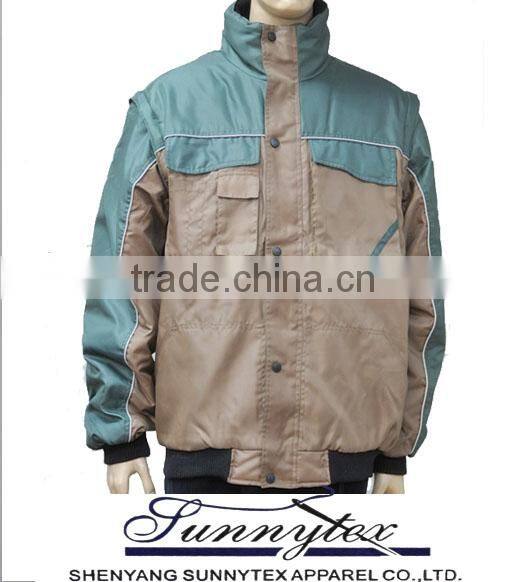 2016 New Design Men Canvas Winter Reflective Working Jacket