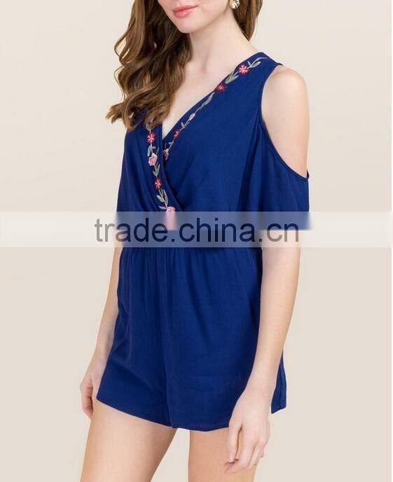 Sexy plus size embroidered club rompers for women