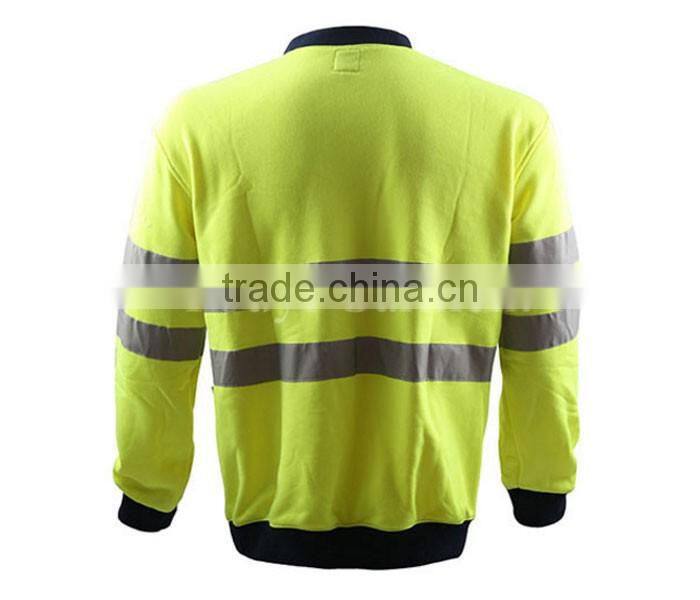 Hi-Vis fluorescent 3M reflective tape 100%cotton sweatshirt