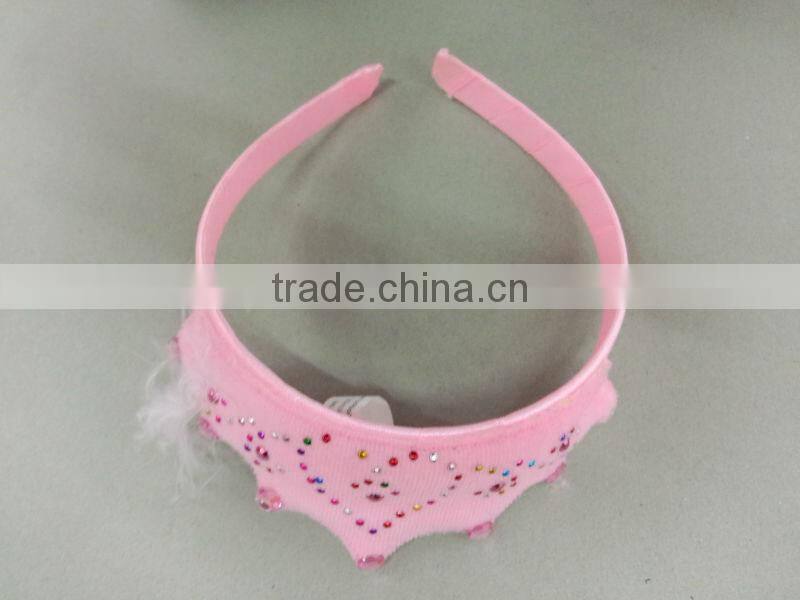 Hot sale pink children fashion girls princess crown headband,party headband