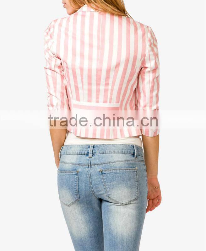 Single Button Striped Blazer