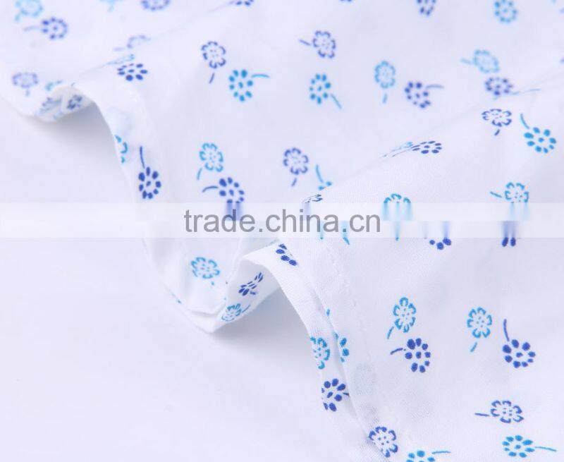 2017 new trend print men long sleeve button-down collar slim fit shirt with contrast collar and cuff