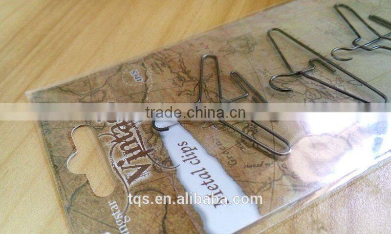 Funny Hanger Shaped Paper Clip New Design /Flat Metal Paper Clip