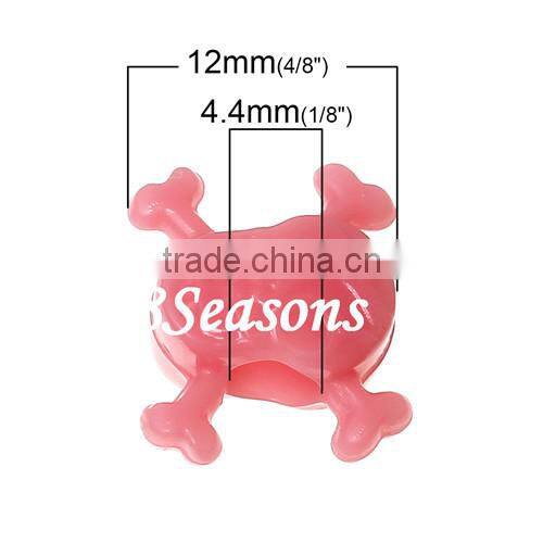 Mixed Halloween Skull Acrylic Spacer Beads 14.0mm x 12.0mm