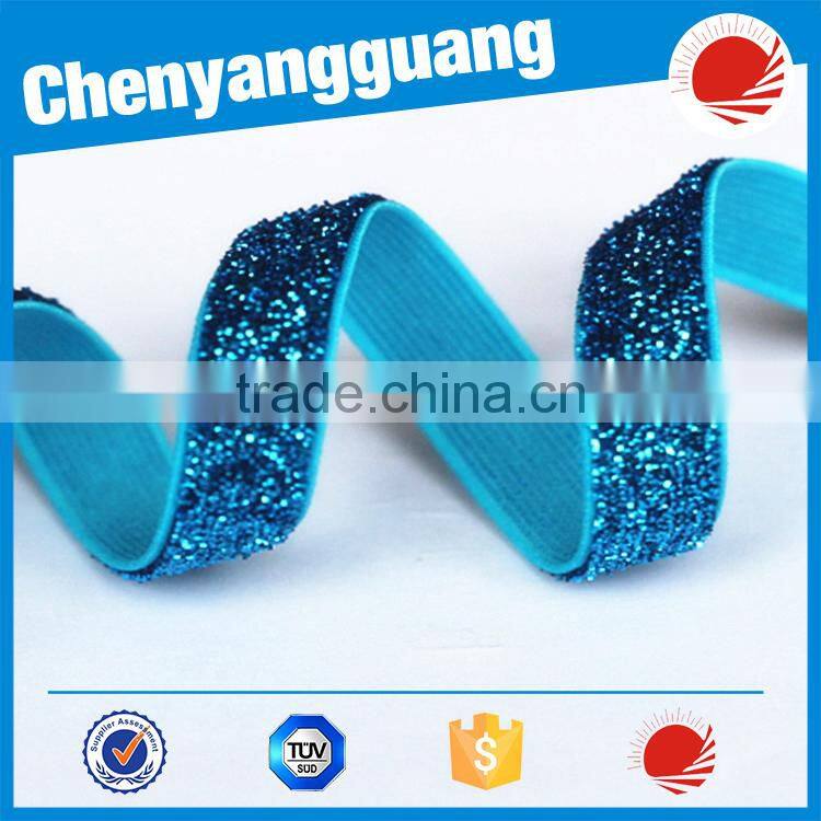 CYG 10mm Stretch Glitter Elastic Tape for Hairband Festival Gift Decoration