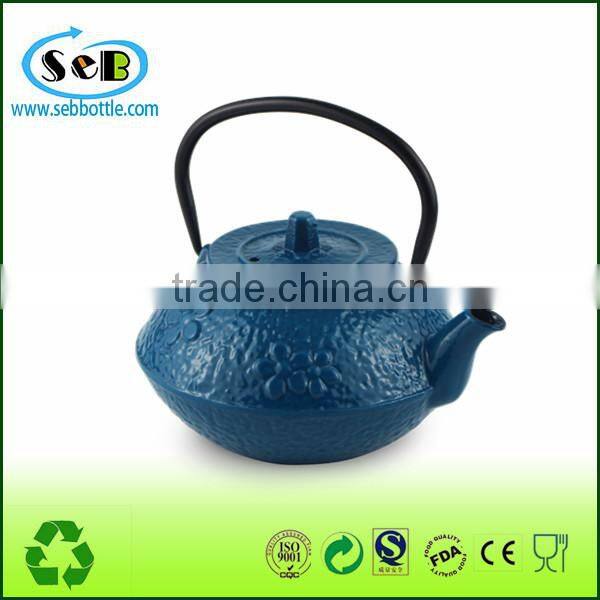Eco-friendly Cast Iron teapot with OEM Color/LFGB passed