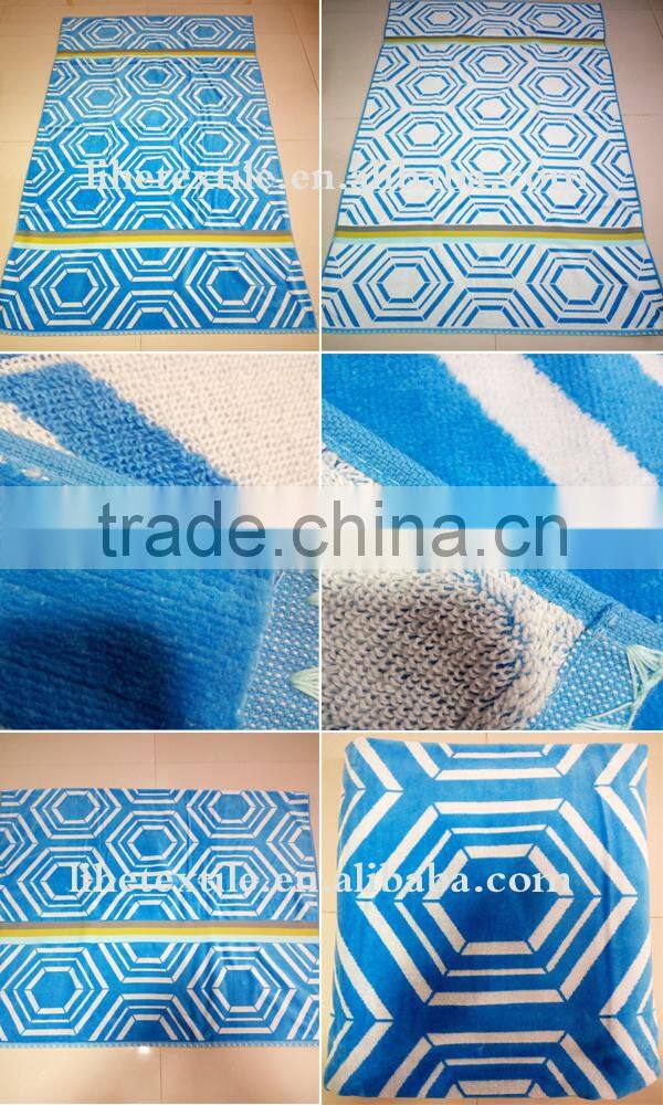 Jacquard 100%cotton Summer Beach Yarn dyed Satin Board Custom Design Velour/Terry Bath Pool Blanket/80*160CM Towels