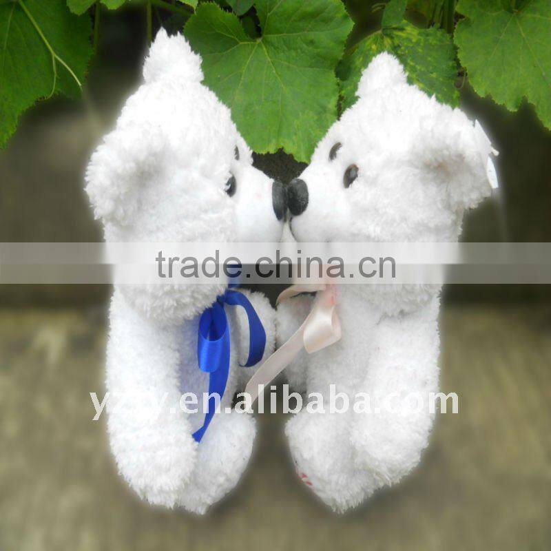 custom mini plush teddy bear wholesale with satin bow