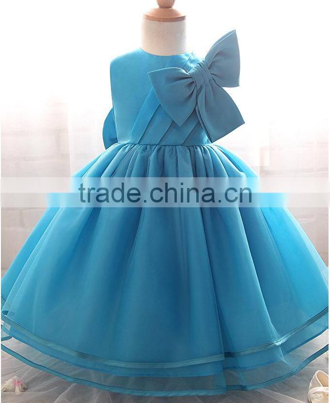 Lastest 1 year old girls birthday dress bow tie design tulle girls party dresses