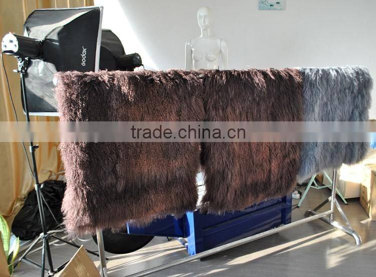 YR915 Genuine Mongolian Lamb Fur Blanket/Warm Winter Room Footcloth