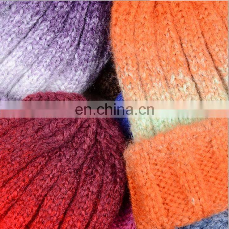 Hats caps hot sale fashional 100% acrylic solid color man woman winter beanie knitted hat