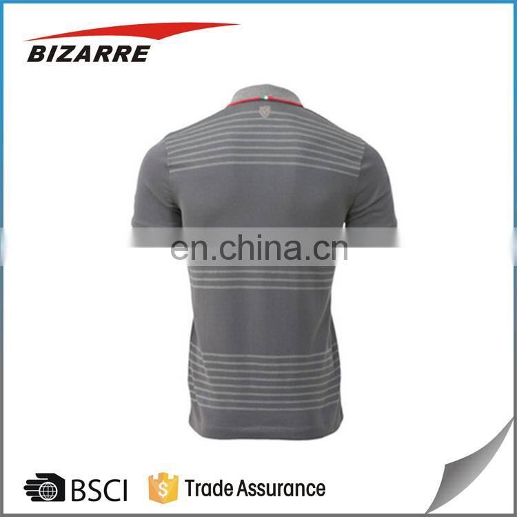 Factory price striped cotton polo t shirt men's