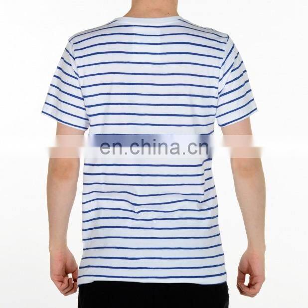 Fashion Design Bule Stripe Confortable Cotton t-shirt