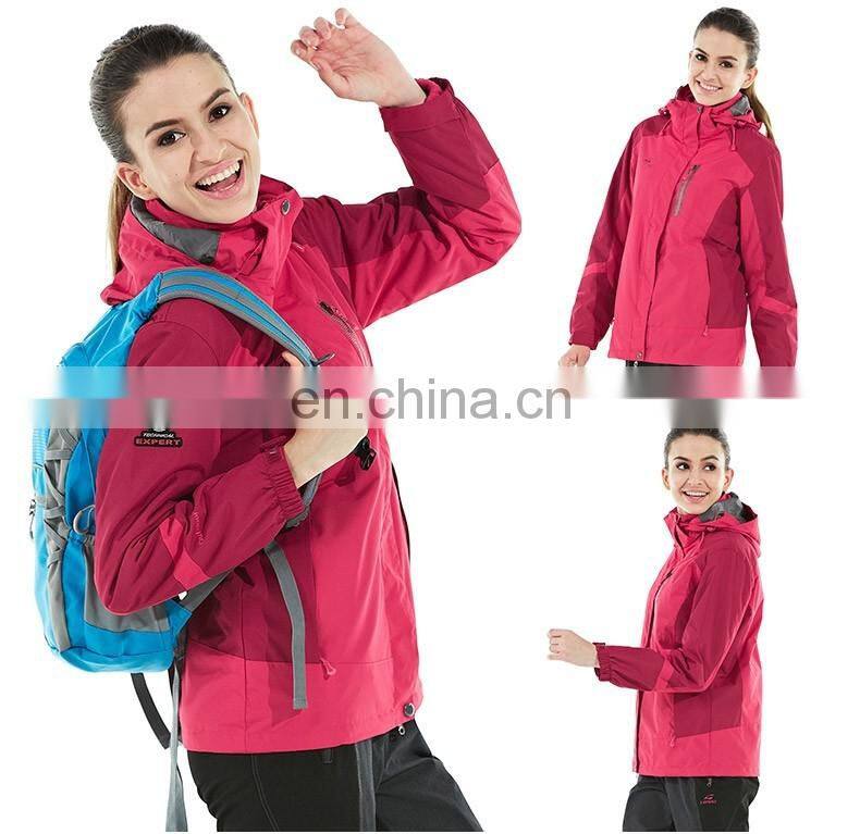 Winter outdoor jacket waterproof breathable jacket with detachable lining