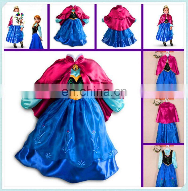 Movie Elsa Anna Kids Girl Fancy Dress Party Costumes HPC-3115