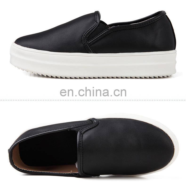Wholesale ladies black platform shoes genuine leather high heel shoe