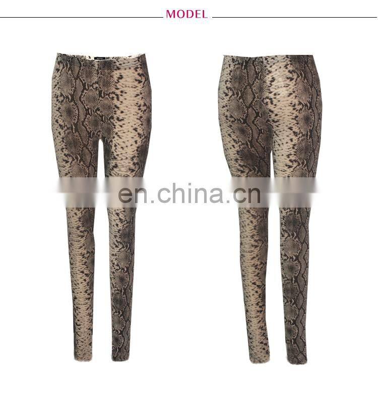 2016 Lady Snake Skin Print Knit Pant Legging