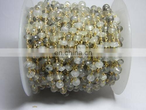 Amethyst Gemstone Wire Wrapped Chain