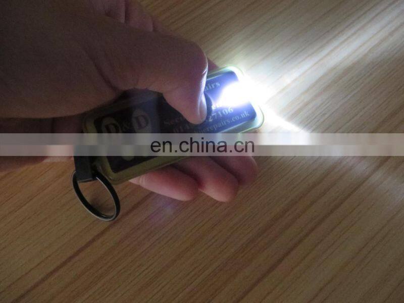 2016 new design led light strip holder keychain with two sides logo