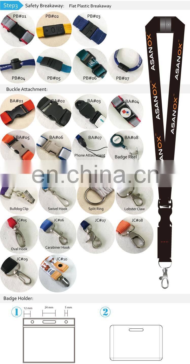 Custom polyester neck printed logo lanyards