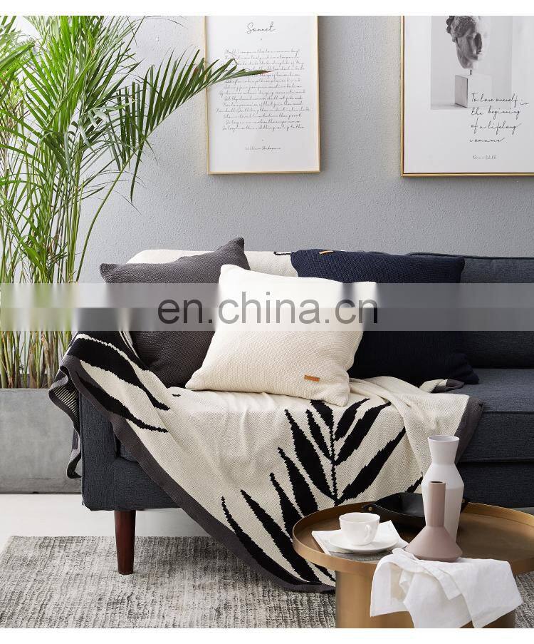 RAWHOUSE white black gray blue Knitted Pillow Case Cushion Cover with tassels