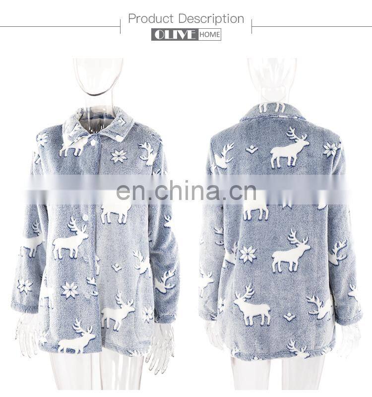 Wholesale price Elk Offset Printing 100 cotton terry super soft fleece bathrobe