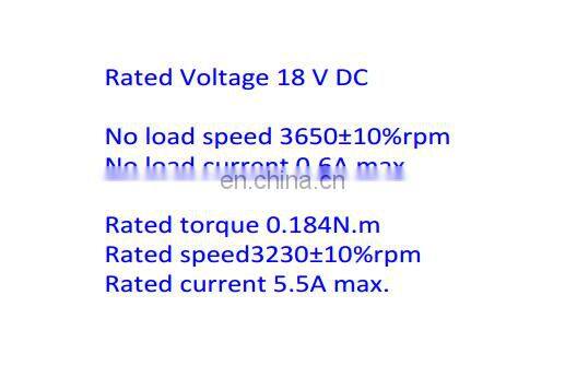 54mm 18v Brushed Dc Motor rated 12 volt 180mNm