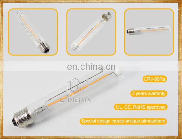 Langma High Power Warm White T-Shape Bulb Light Antique Vintage Edison led globe t30 filament Lamps clear/frosted/milky glass
