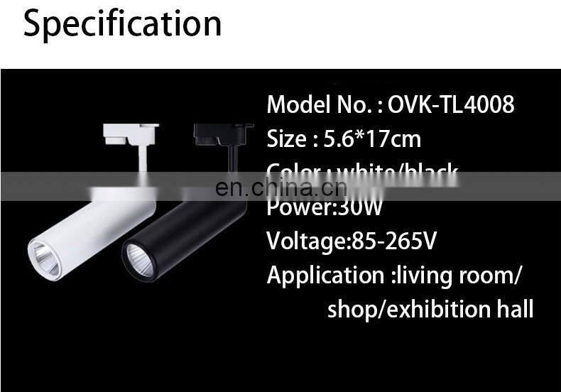 factory price exhibition hall led track light 12w led track rail spot light for shop store