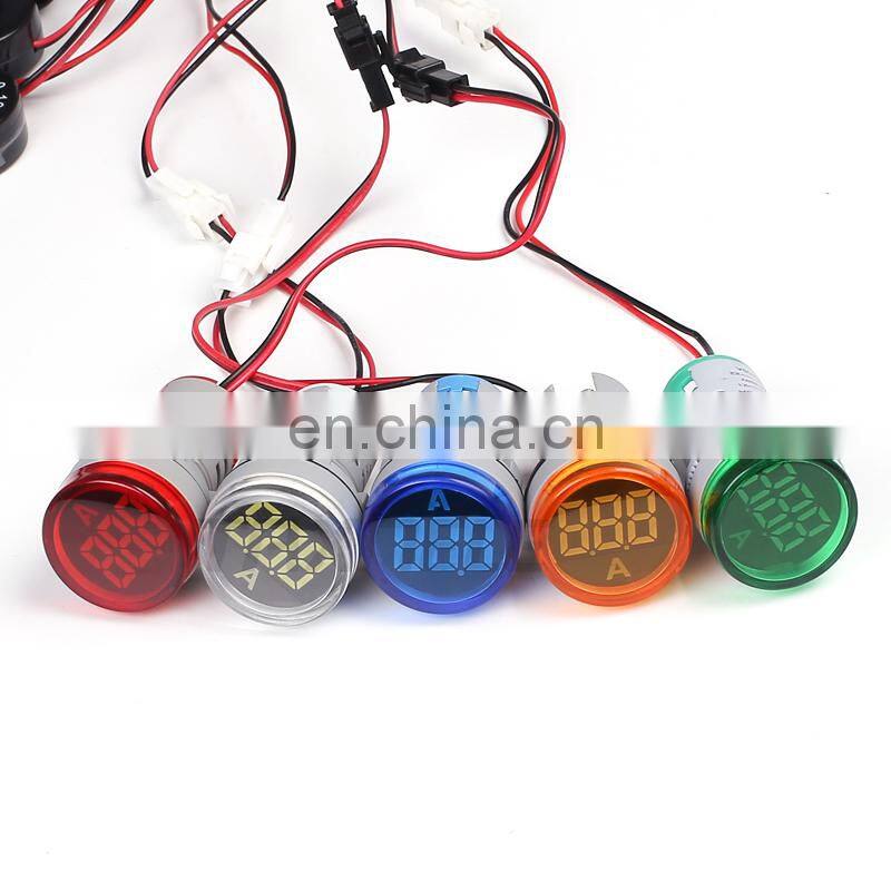 22mm Ampermeter AC220V 100A Digital Display Monitor Current Indicator Signal Light Ammeter Tester Measuring Ampere Meter
