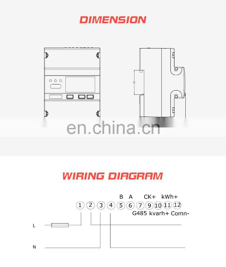 EM418 230V 10(100)A electronic digital single phase kwh meter