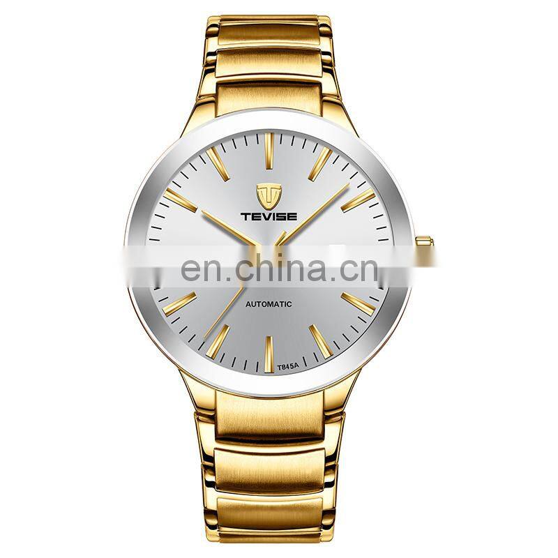 TEVISE t845a Mens Business Auto Date Watches Luxury Automatic Mechanical Stainless Steel Male Wristwatch