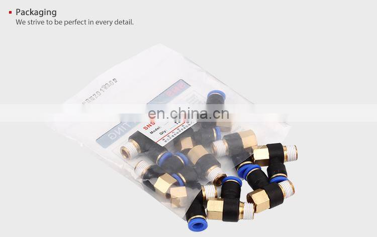 SNS SPHF Series Pneumatic 90 Degree Elbow Male-Female Thread Push To Connect Pipe Fittings Quick Tube Joints