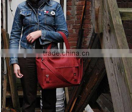 The Leather In Corded CanvasTote Canvas Bag