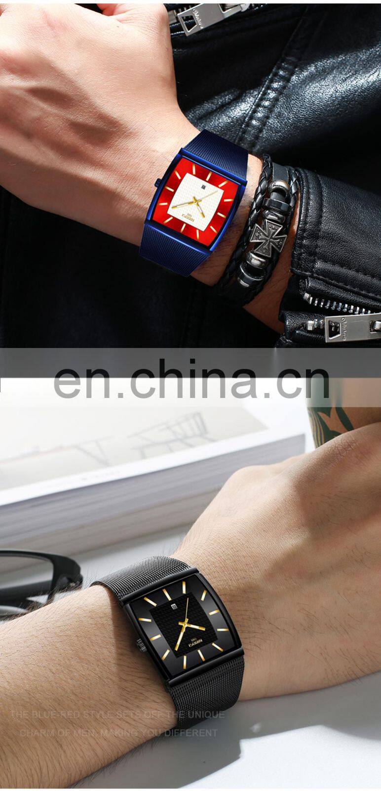 NIBOSI Watches Men Top Brand Luxury Waterproof Sport Watch Men Casual Ultra Thin Mesh Band Quartz Wrist Watch