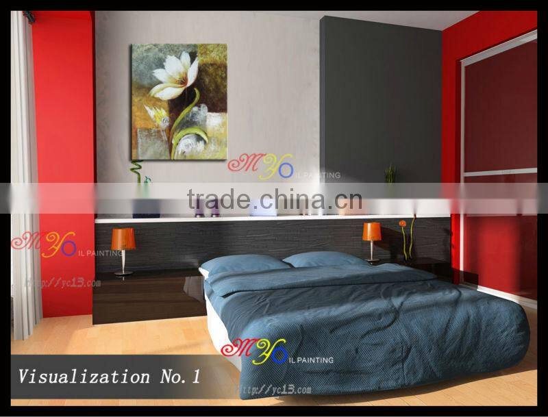 handmade home decor Artwork white daisy oil painting on canvas