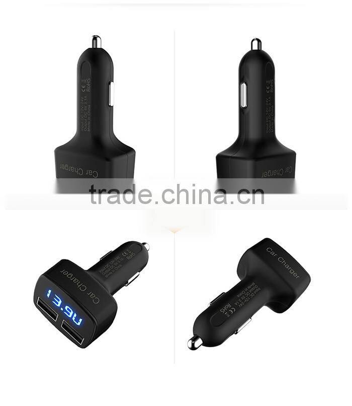 Fashionable design 5V 3.1A 2 usb car charger