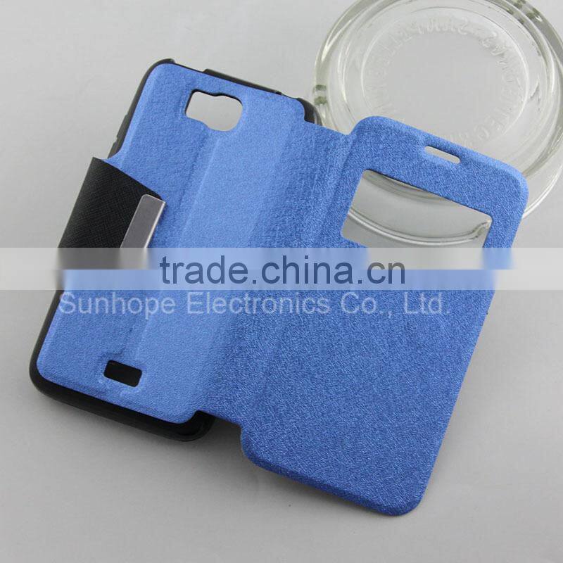 tpu pu leather flip cover with stand case for HUAWEI Y541 honor bee wallet cover