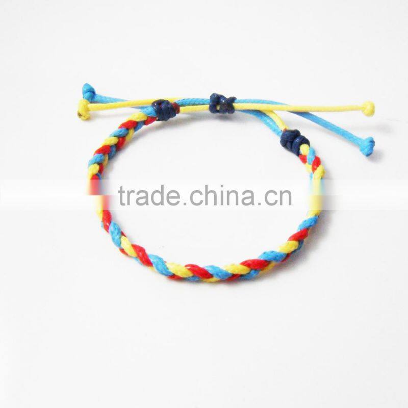 hotsale multi color wax cord bracelet