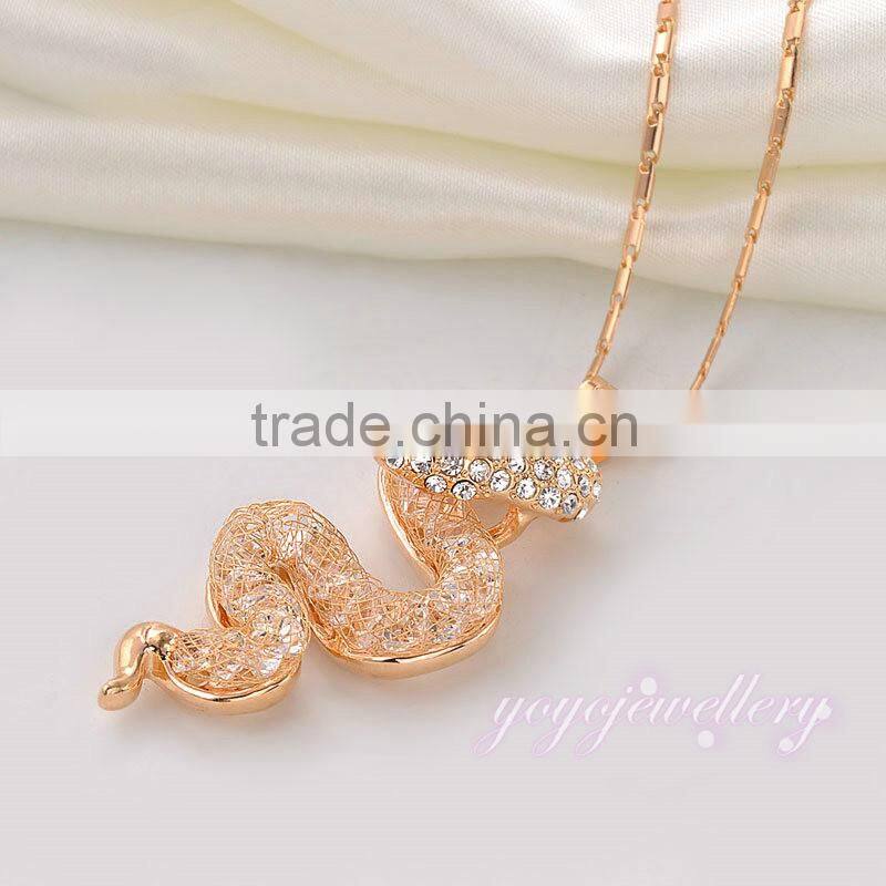 Best selling products crystal women gold snake necklace