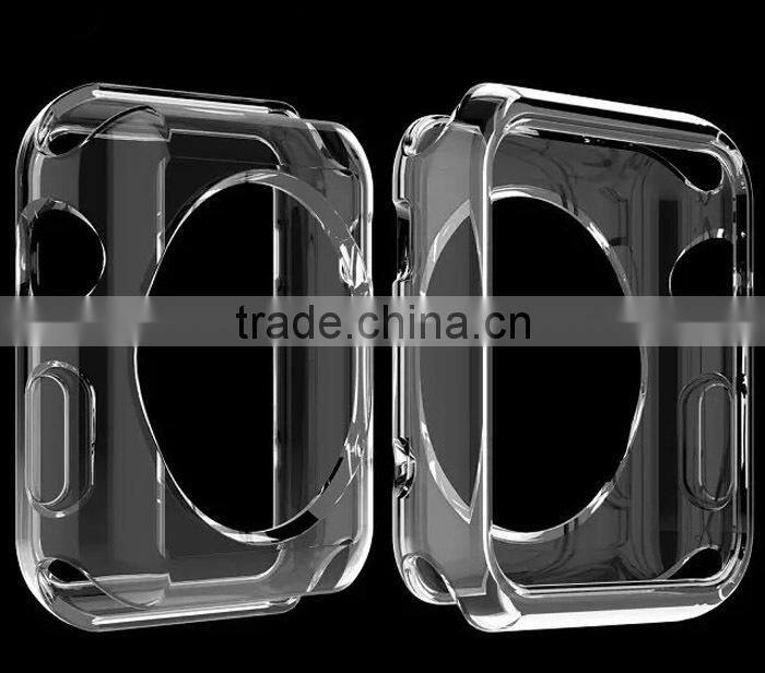 Latest desgin Soft semi-transparent TPU case for apple watch, Soild color silicone watch case