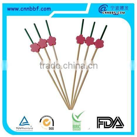 High quality food grade round fruit stick with top printing