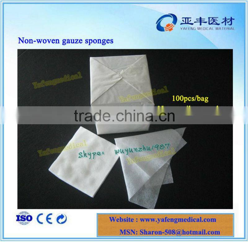 10x10cm 4ply medical disposable nonwoven swabs