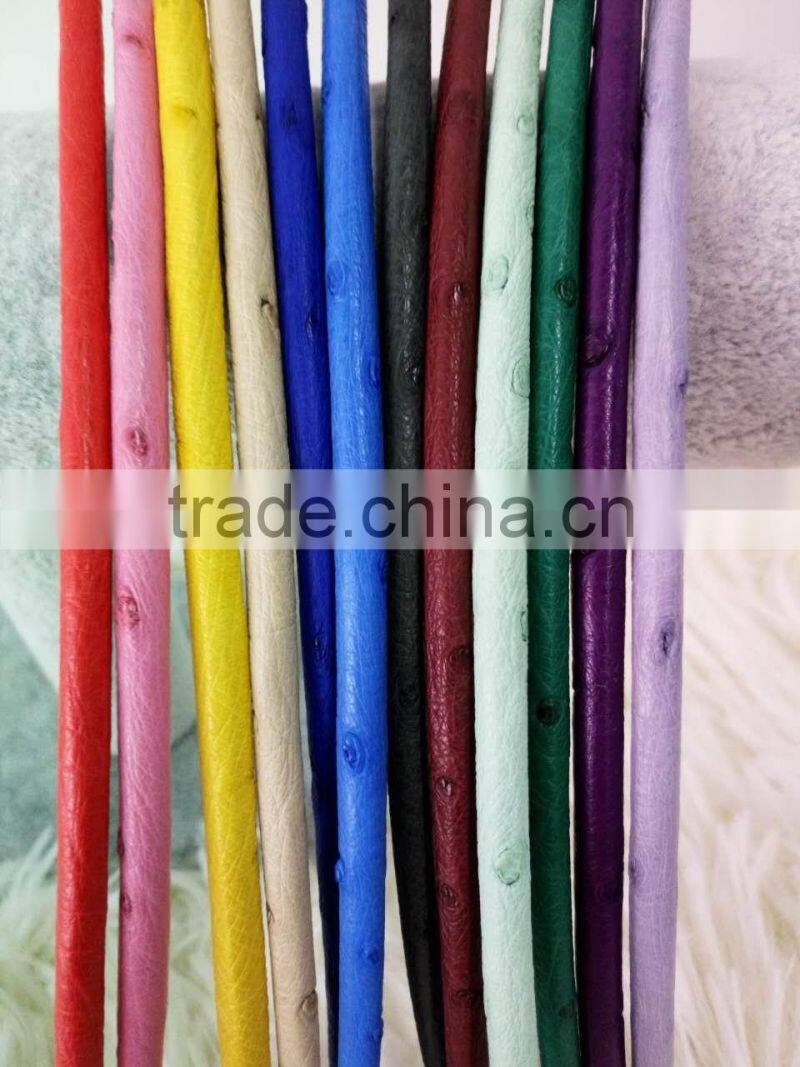 Genuine Ostrich Leather High End 100% Real Ostrich Skin Leather Cord for DIY Bracelet