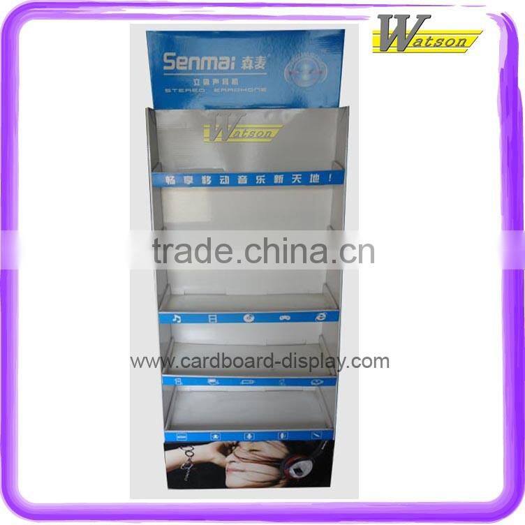 sound equipment store high quality cardboard display stand for earphone