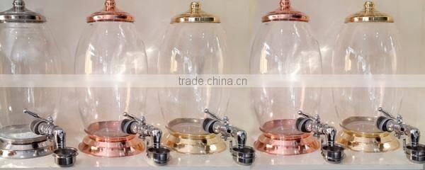 Glass Spigot Beverage Dispenser Jars, Glass Jars with Faucet, Spigot Glass Jars with Tap, Liquid Dispensing Equipments CBK017