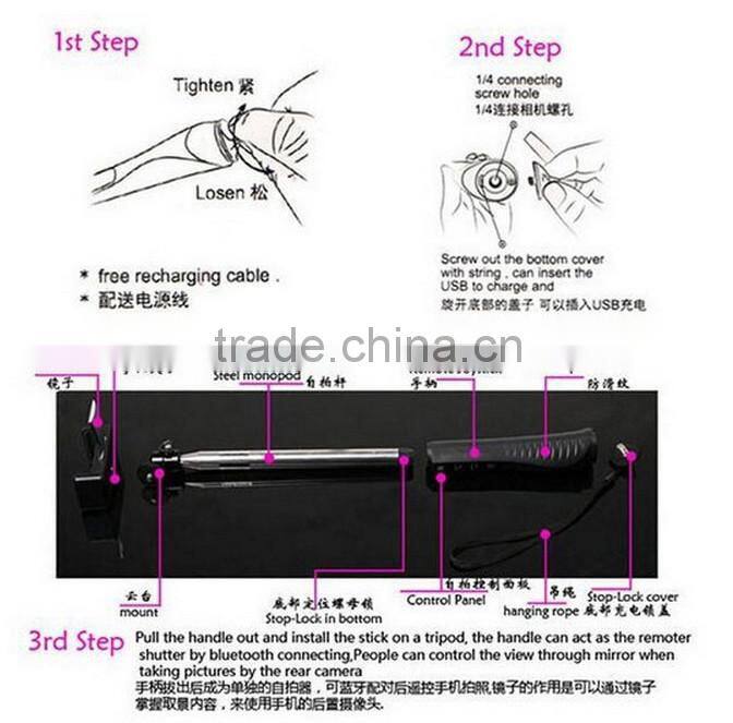 Multifunctional Wireless Zoom Bluetooth Selfie Stick Monopod