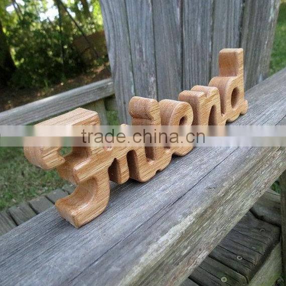 domestic wood FRIEND sign shelf sitter word art for deco