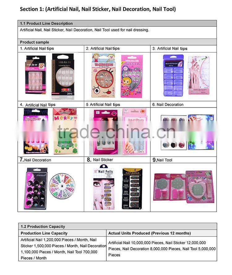 Kid Nail art tips /artificial french nail tips